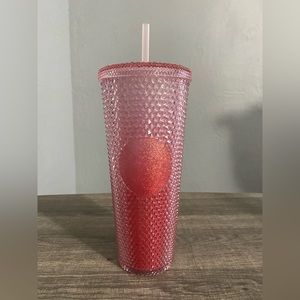 Starbucks peach glitter studded